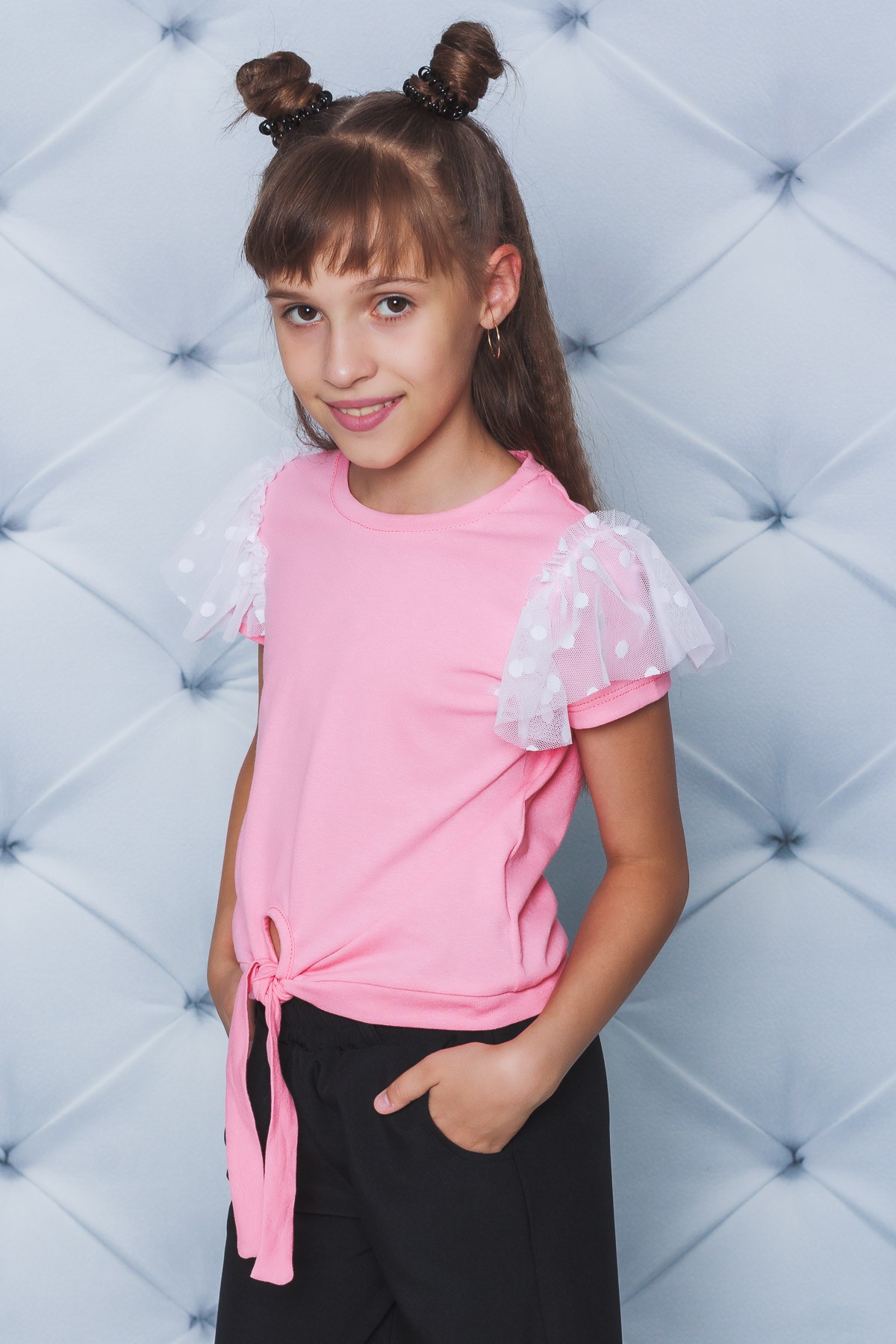 Блуза для девочки трикотажная персик 02296 цена