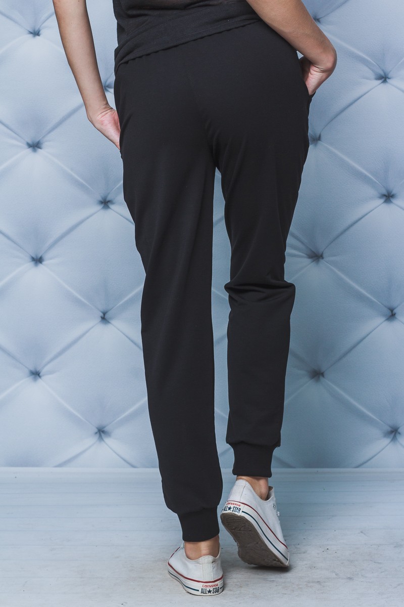 Женские спортивные штаны на манжете черные 01881 в интернет-магазине