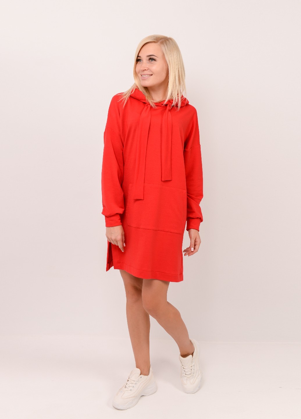 Платье худи женское красное 02419 купить