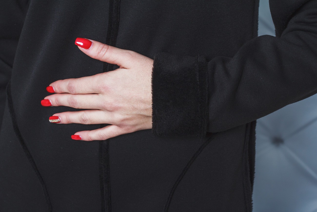 Платье женское на меху черное 02087 в интернет-магазине