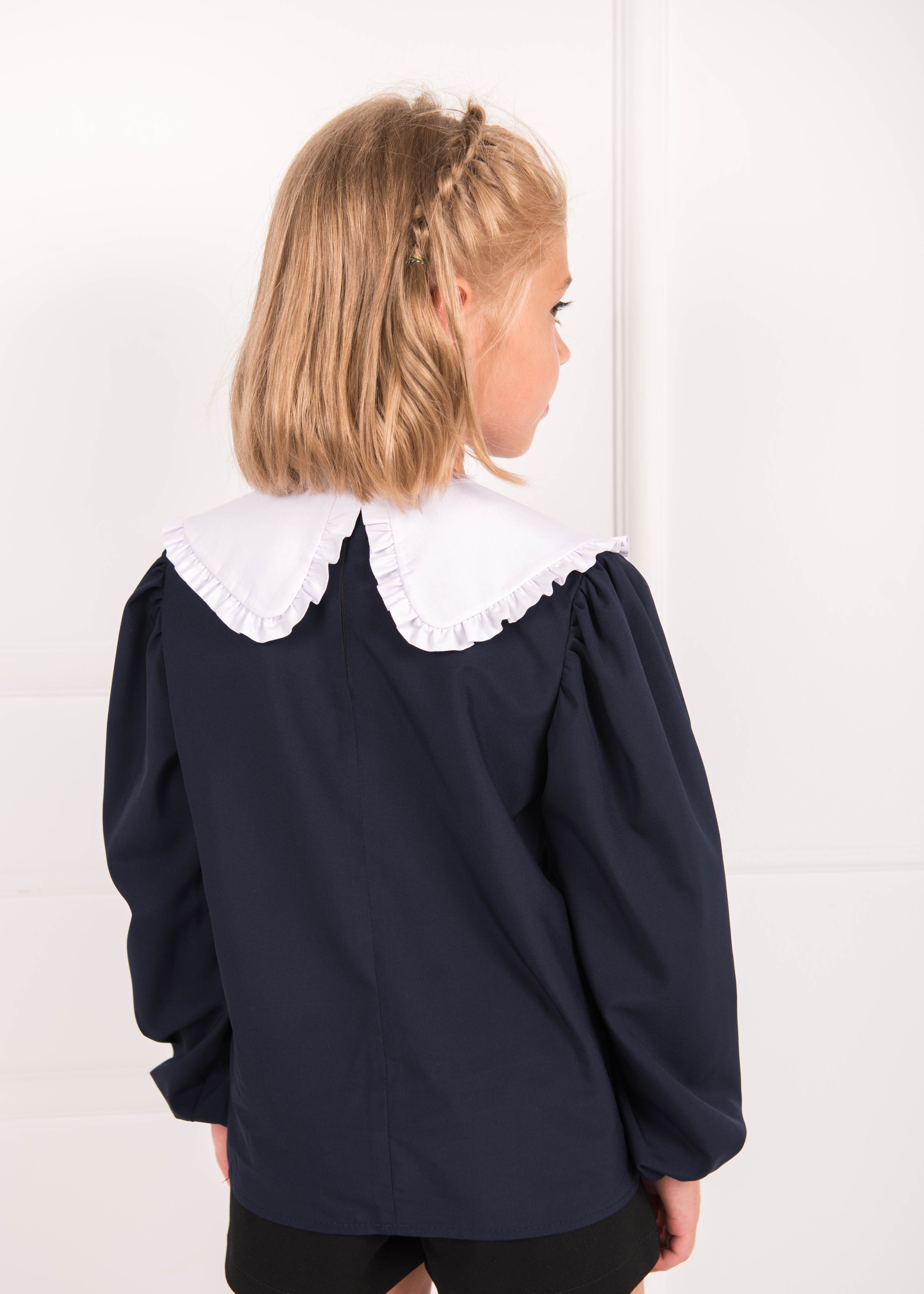 Блуза с длинным рукавом для девочки синяя 02681 цена
