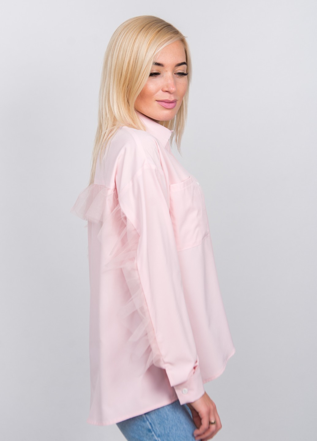 Блуза женская с рюшей персик 02504 цена