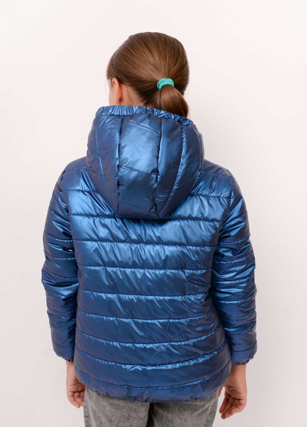Стильная куртка для девочки осень/весна синяя 282/712 оптом