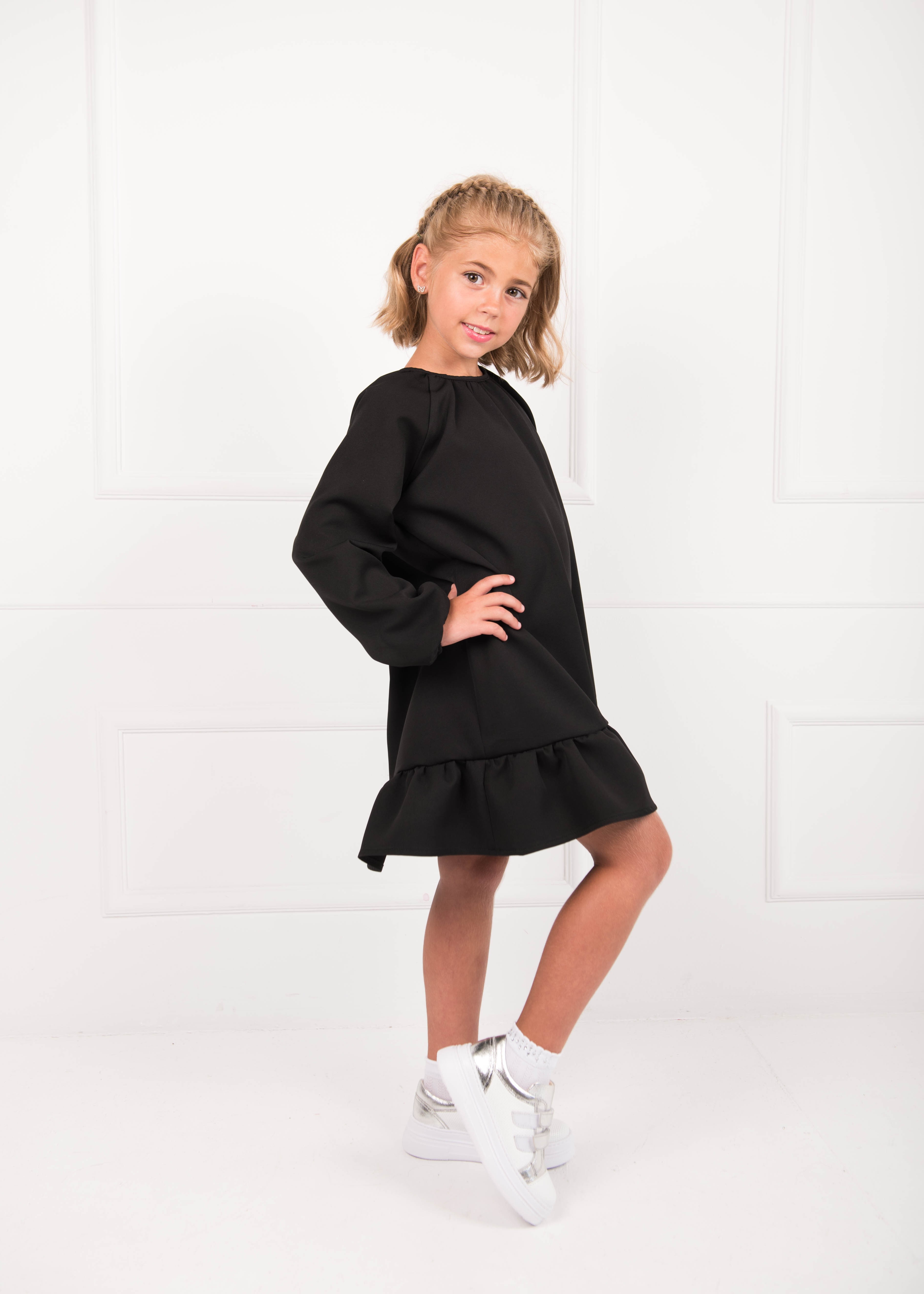 Платье школьное для девочки черное 02670 цена