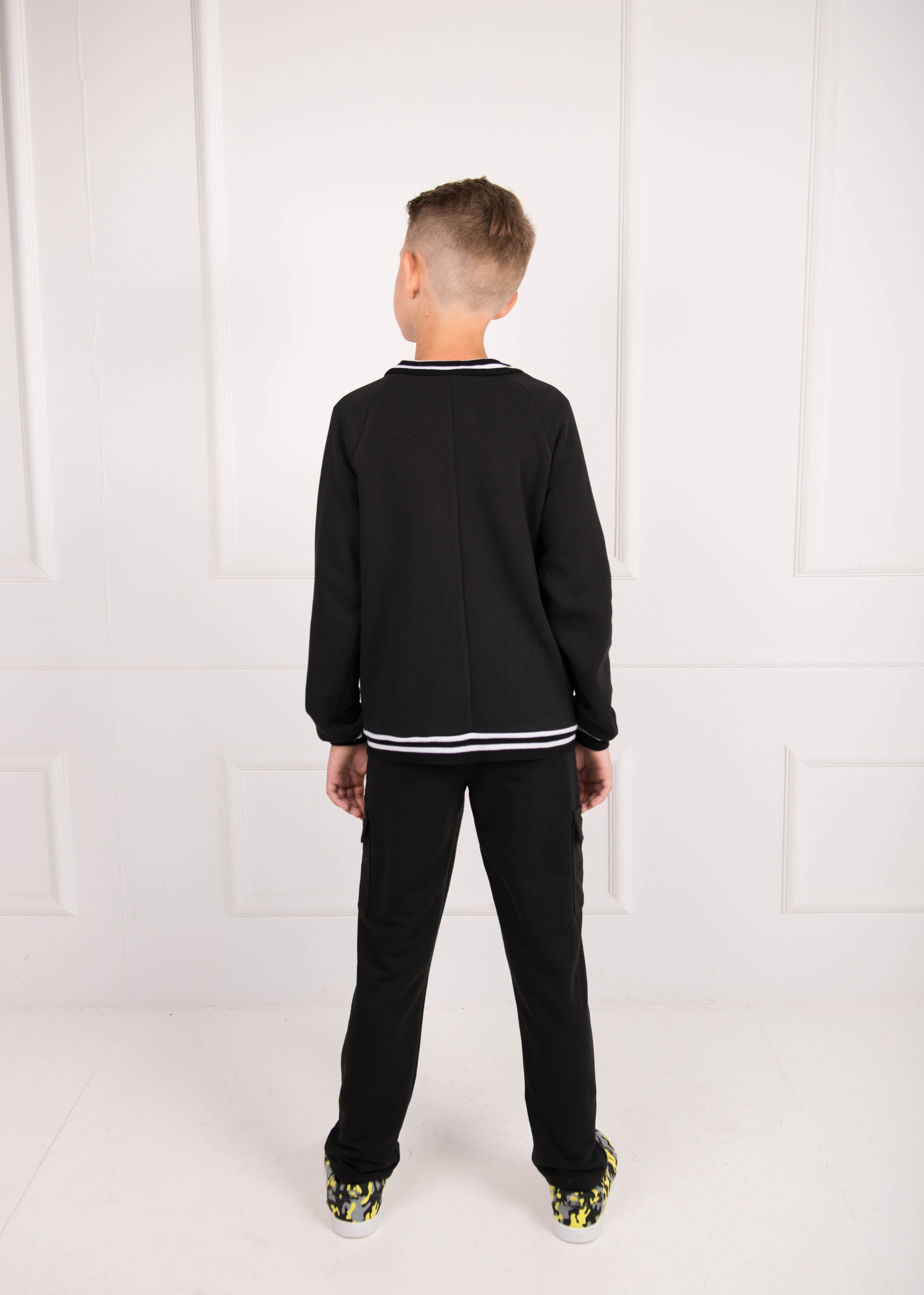 Штаны для мальчика карго черные 02678 в интернет-магазине
