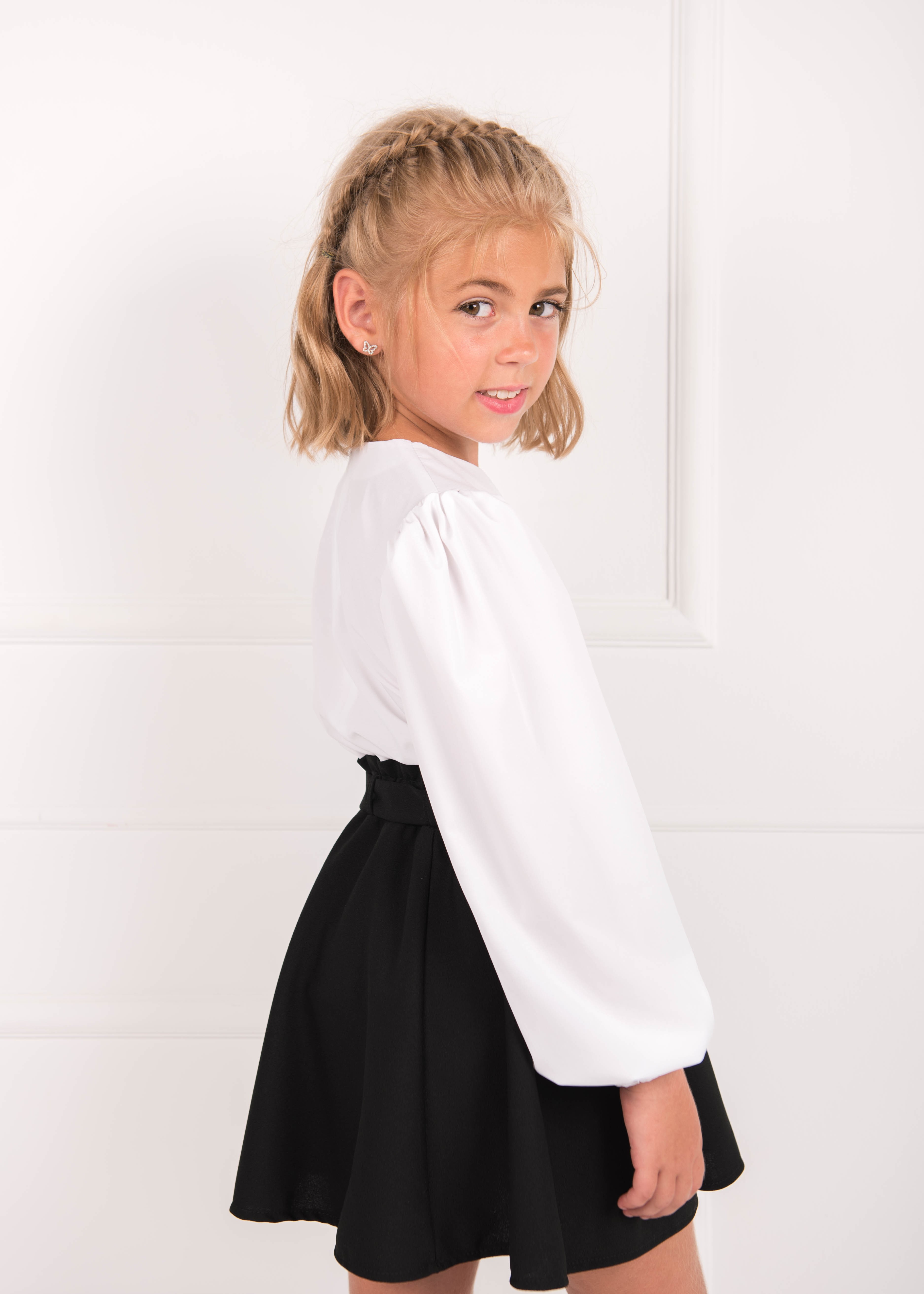 Блуза с длинным рукавом для девочки белая 02681 цена