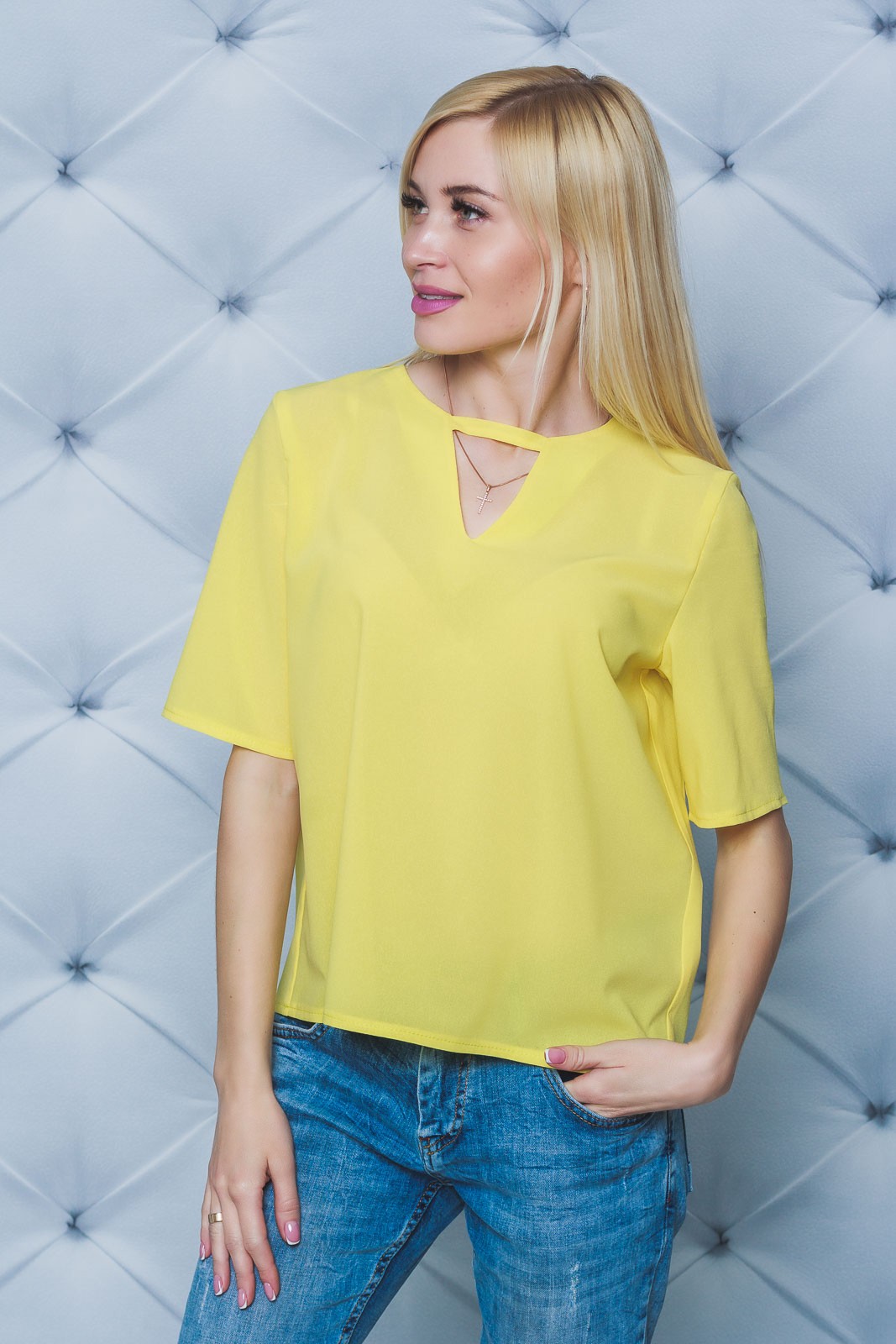 Блуза женская желтая 02210 купить