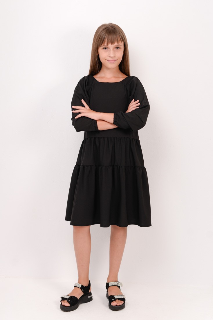 Платье стильное для девочки черное 02467 цена