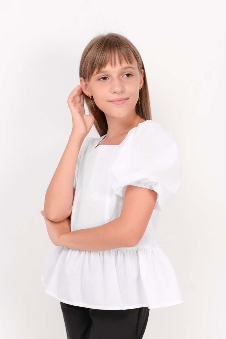 Блуза для девочки белая 02462 купить