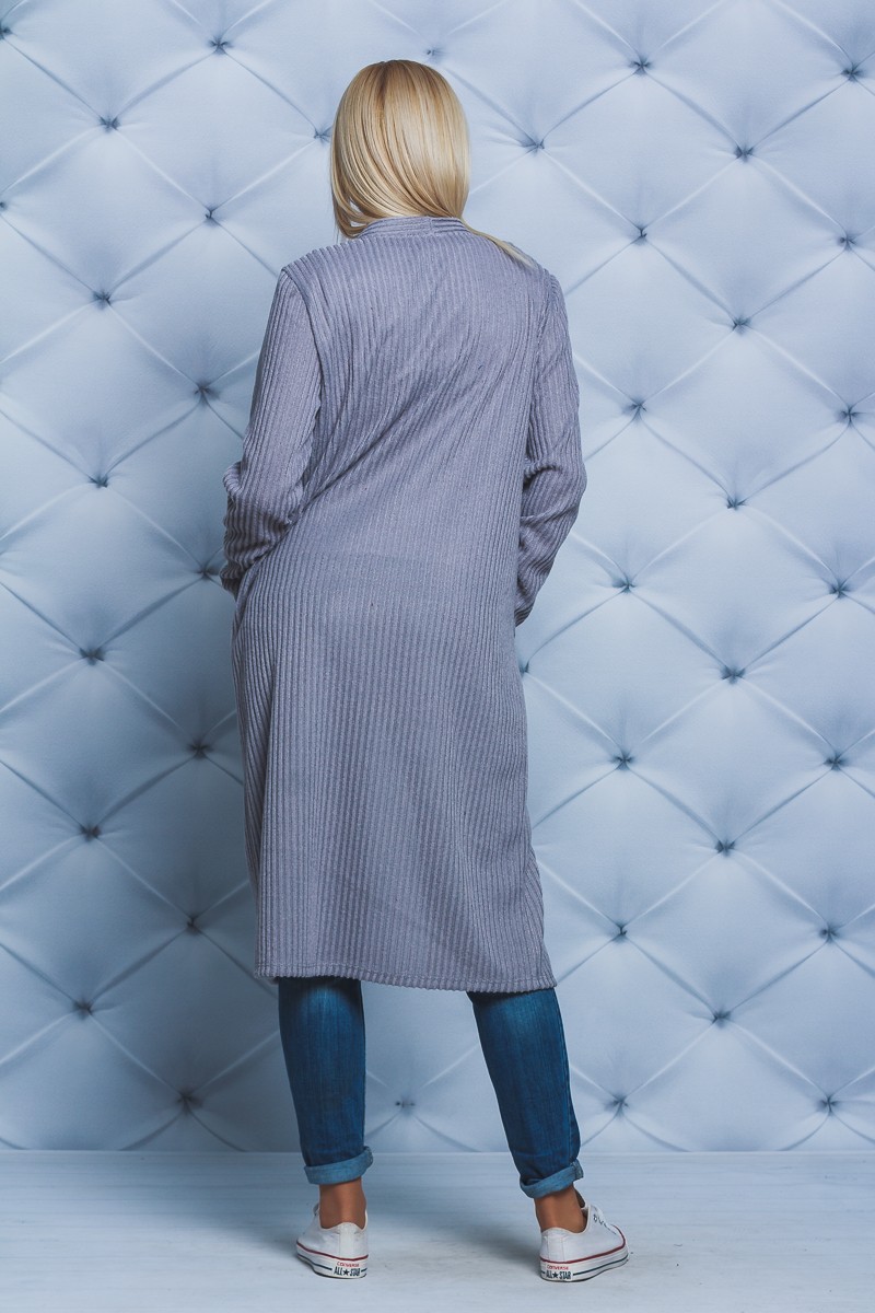 Кардиган удлиненный женский серый 01839 цена
