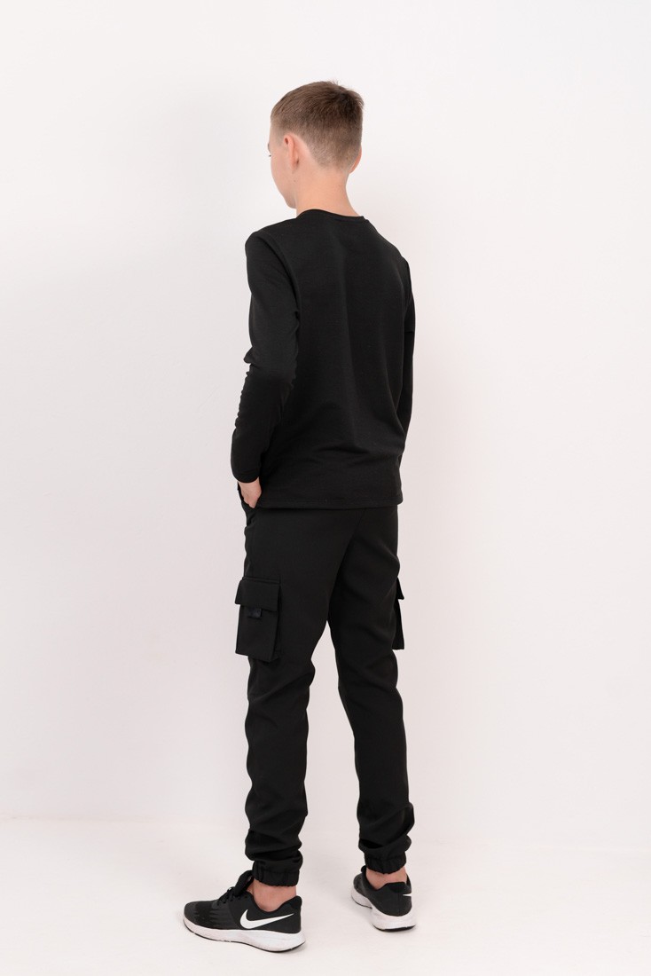 Штаны карго для мальчика черные 02496 в интернет-магазине