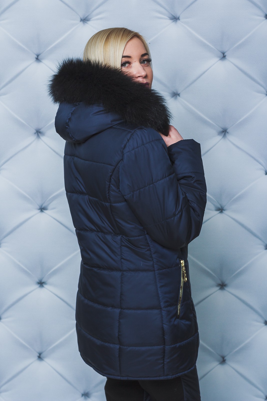 Костюм зимний женский куртка+штаны темно-синий 231/12 фото 1