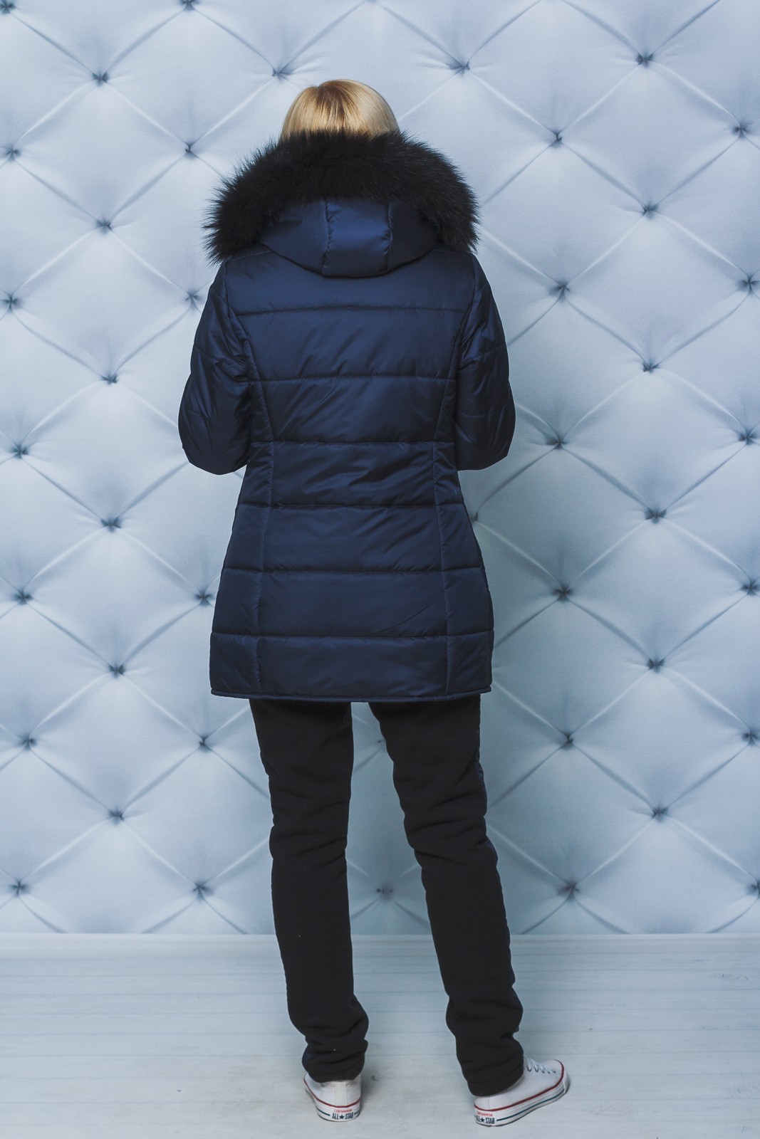 Костюм зимний женский куртка+штаны темно-синий 231/12 оптом