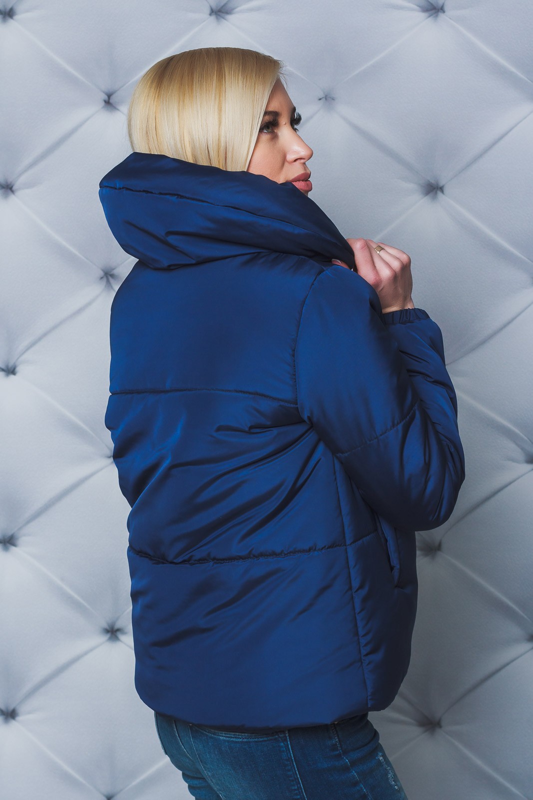 Куртка женская демисезонная на силиконе темно-синяя 241/112 фото 1