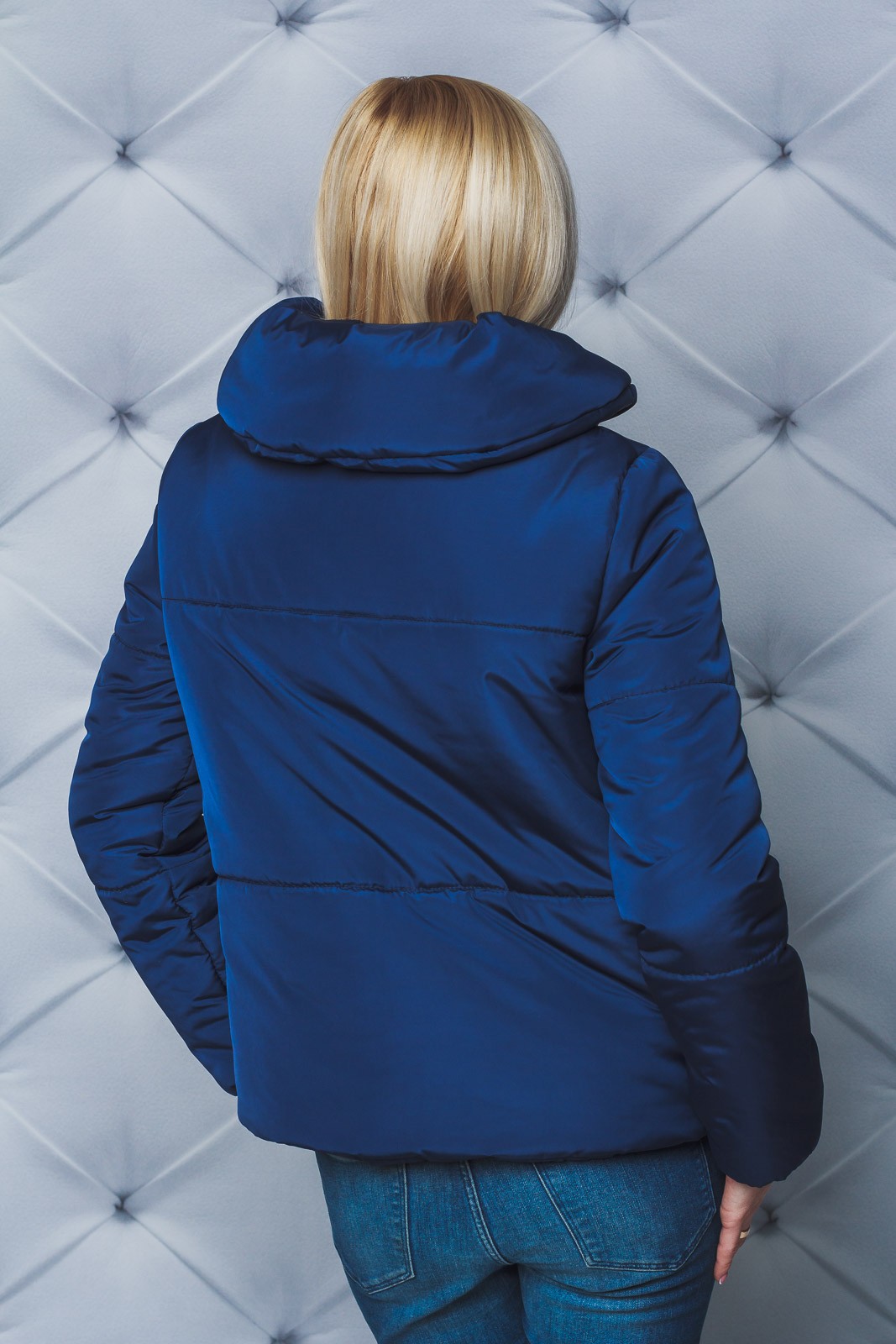 Куртка женская демисезонная на силиконе темно-синяя 241/112 в интернет-магазине