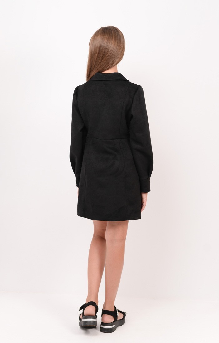 Платье замш для девочки черное 02465 в интернет-магазине