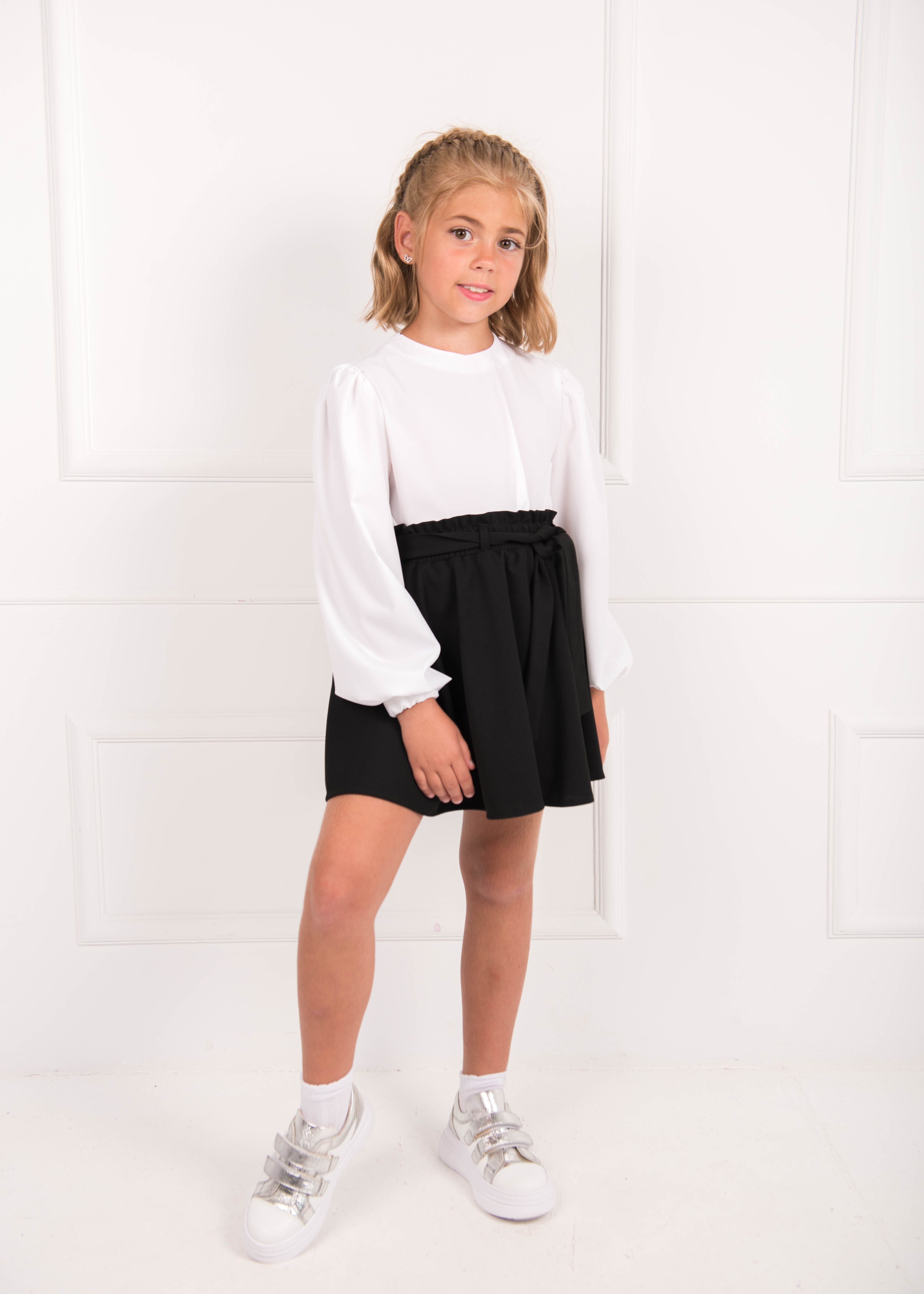 Блуза с длинным рукавом для девочки белая 02681 в интернет-магазине