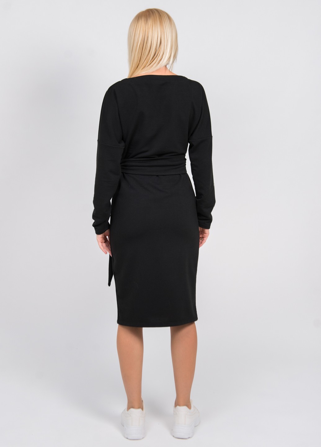 Платье женское трикотажное черное 02510 оптом