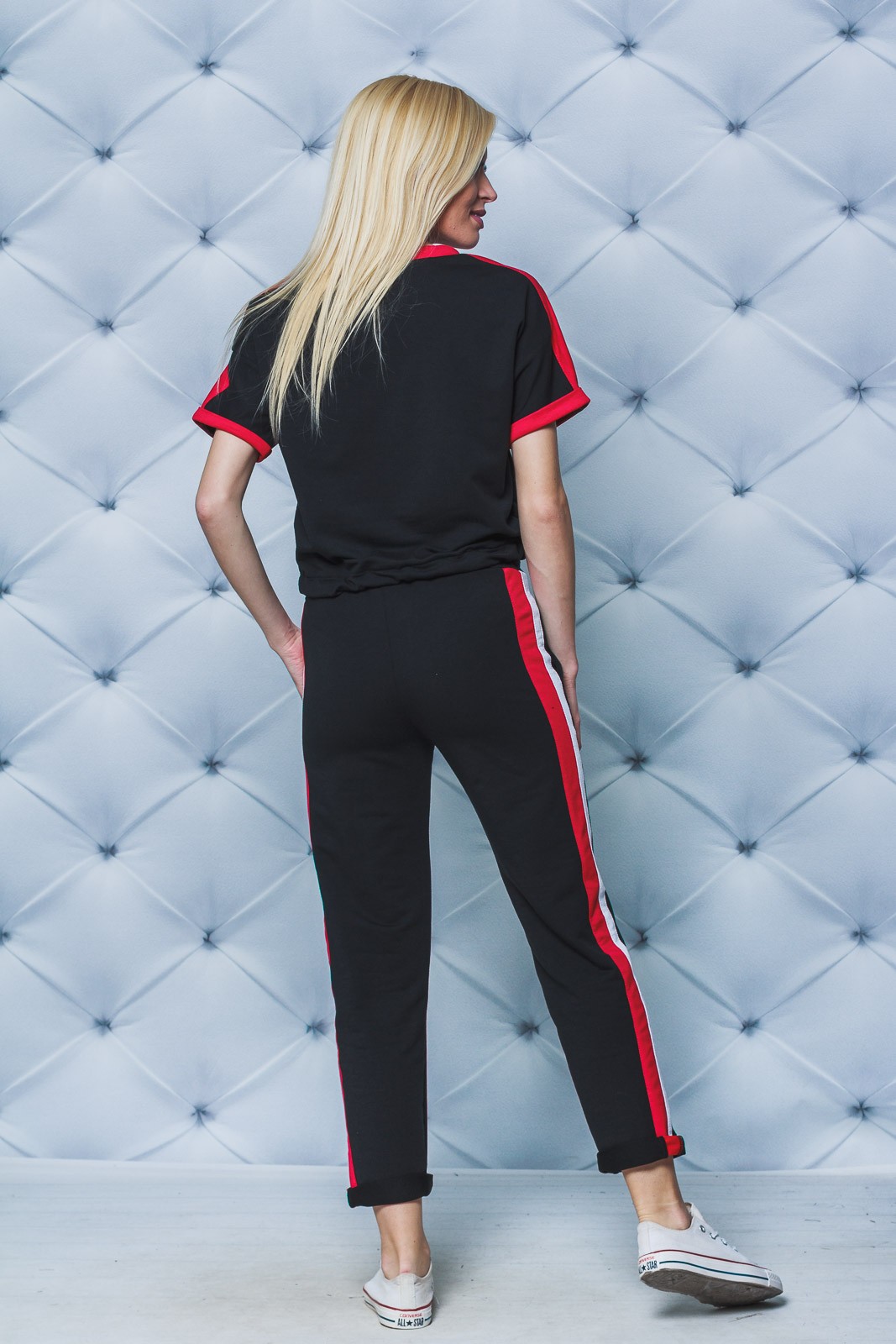 Костюм женский спортивный с футболкой черный 02234 цена