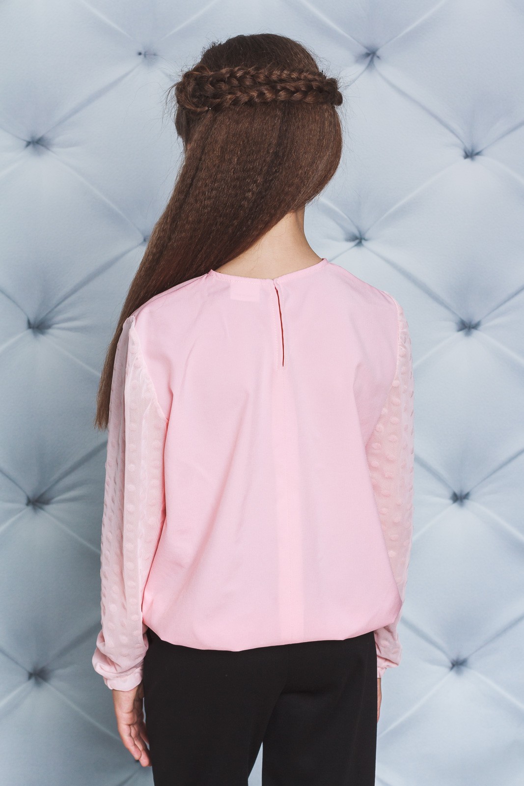 Блуза школьная с длинным рукавом персик 02254 цена