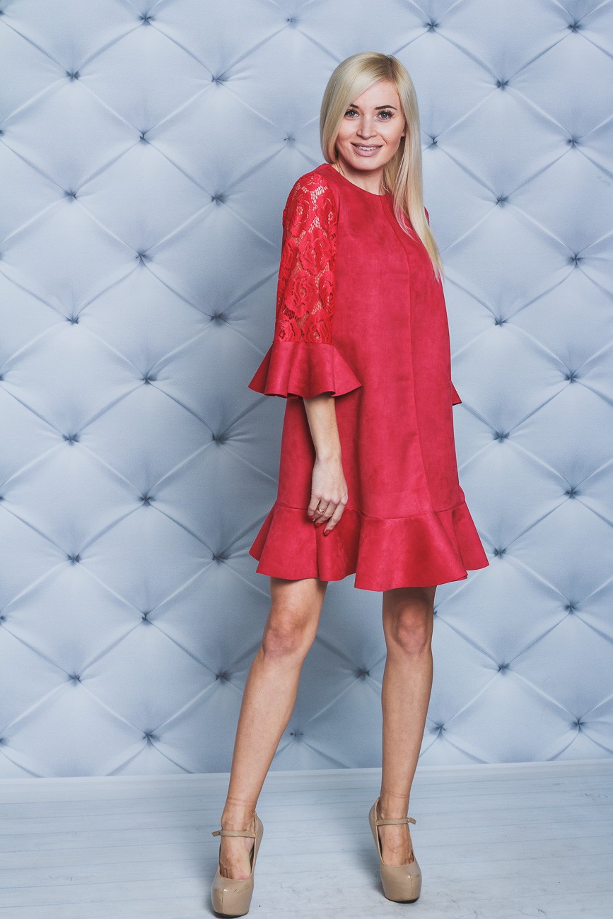 Нарядное женское платье красное 02068 цена