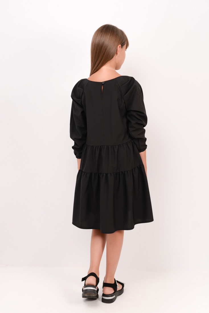 Платье стильное для девочки черное 02467 в интернет-магазине
