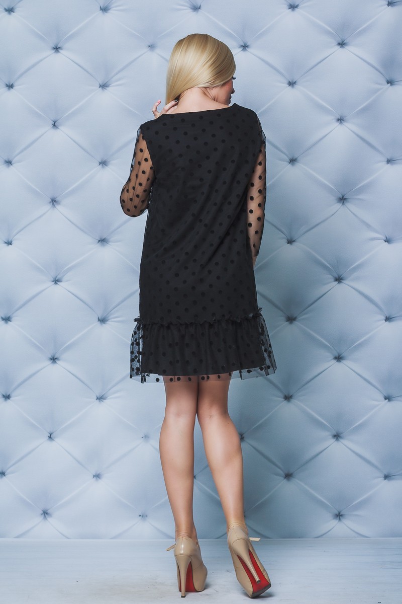 Платье женское сетка в горох 01890 в интернет-магазине