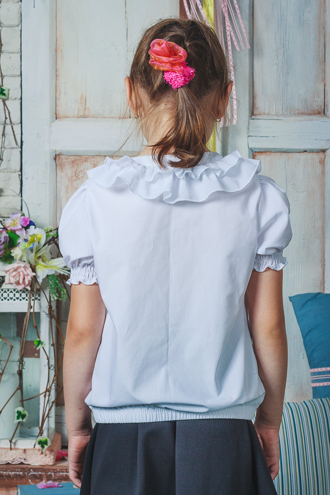 Школьная белая блузка для девочки 00955 цена