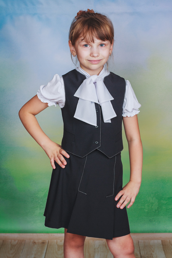 Школьная форма для девочки юбка+жилет 00959 фото