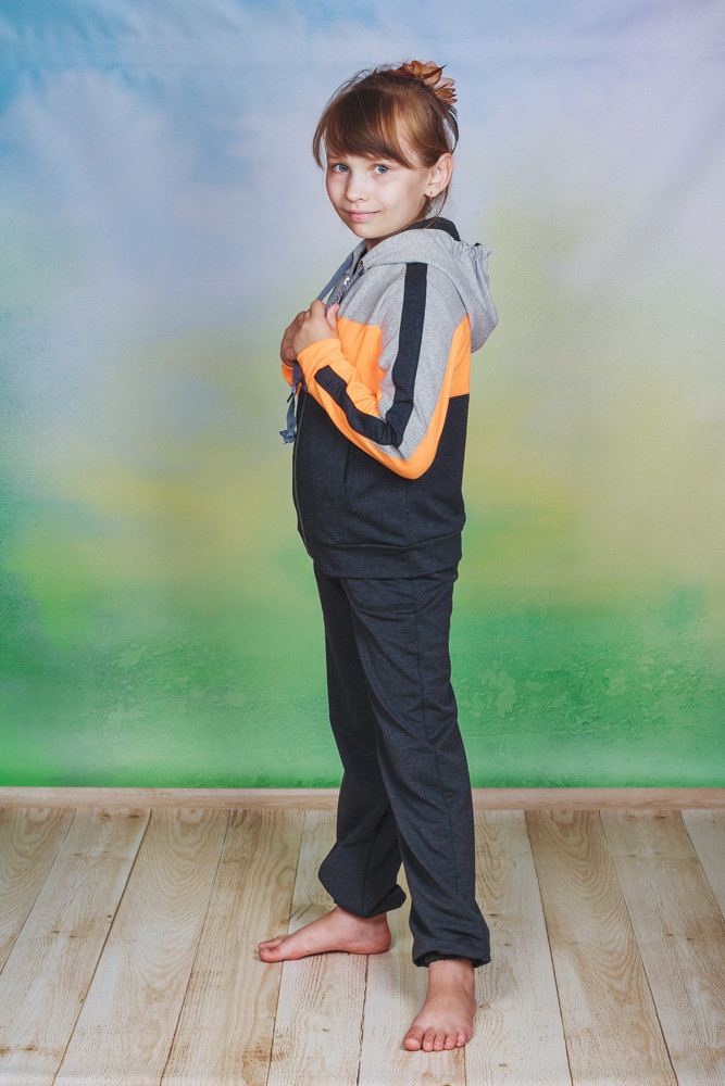 Детский трикотажный спортивный костюм оранж 00970 купить