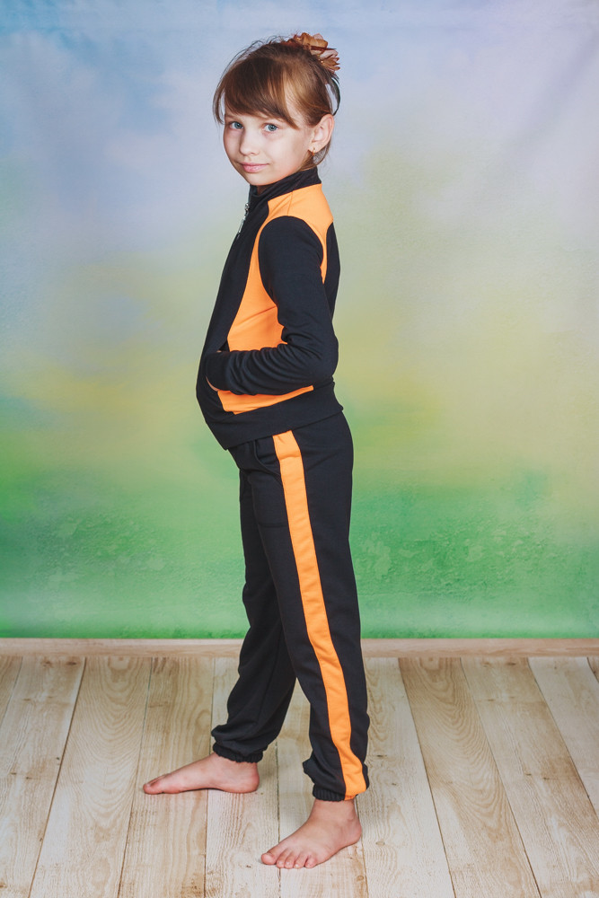 Спортивный костюм трикотаж детский черный 00971 цена