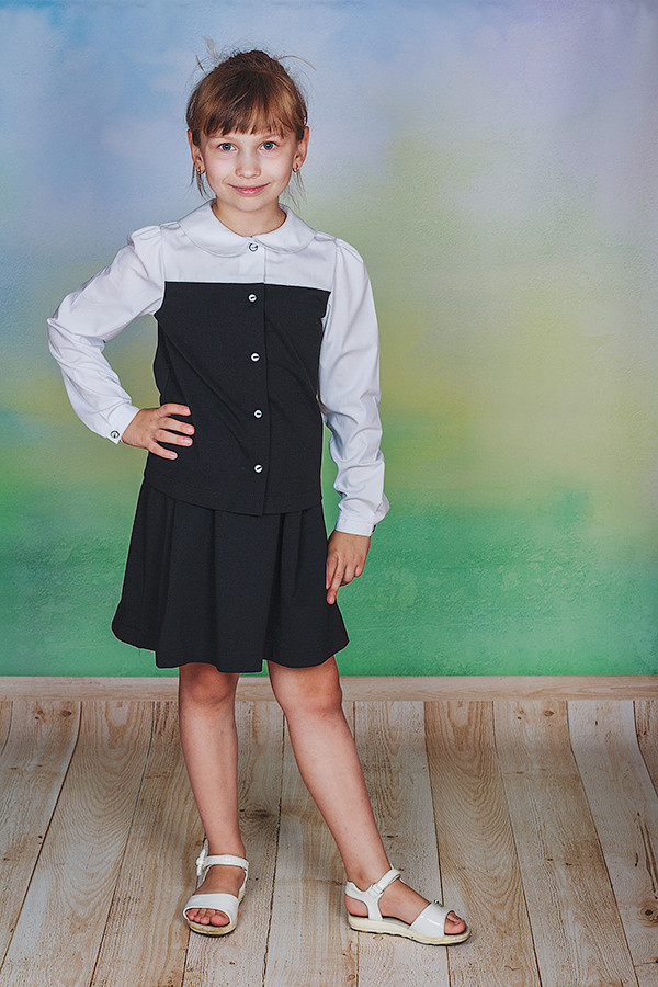 Школьный костюм для девочки черный 00952/1 купить