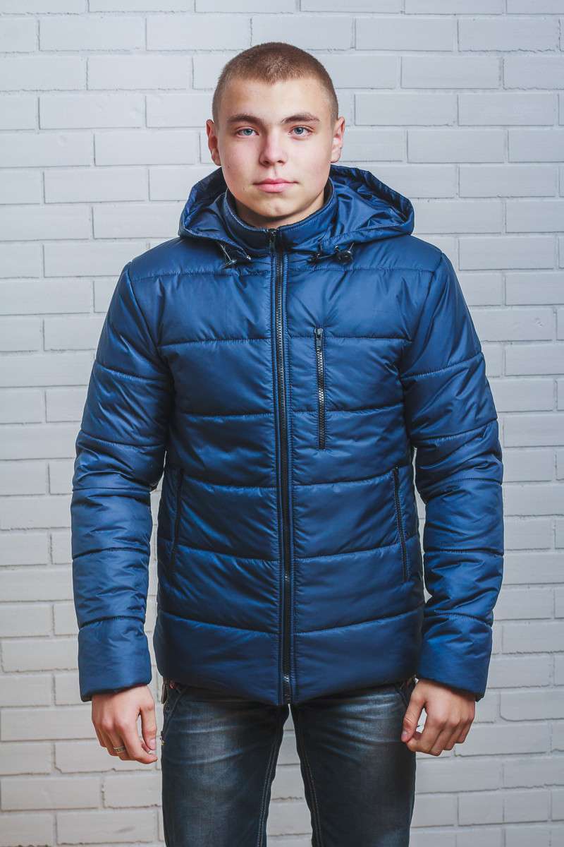 Куртка мужская на синтепоне зима темно-синяя 84/12 фото