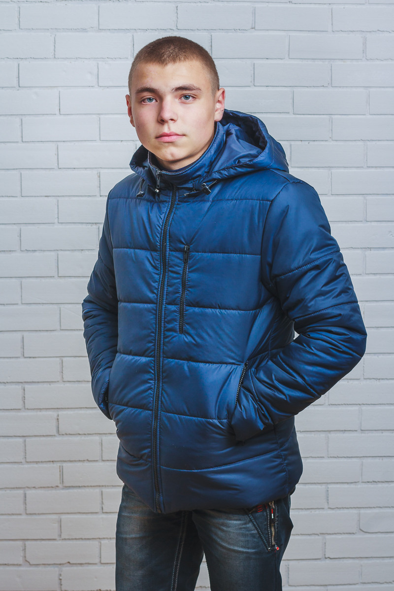 Куртка мужская на синтепоне зима темно-синяя 84/12 купить