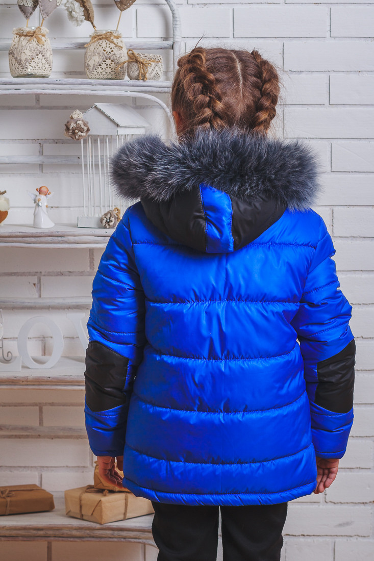 Куртка зимняя детская с латками электрик 98/34 цена