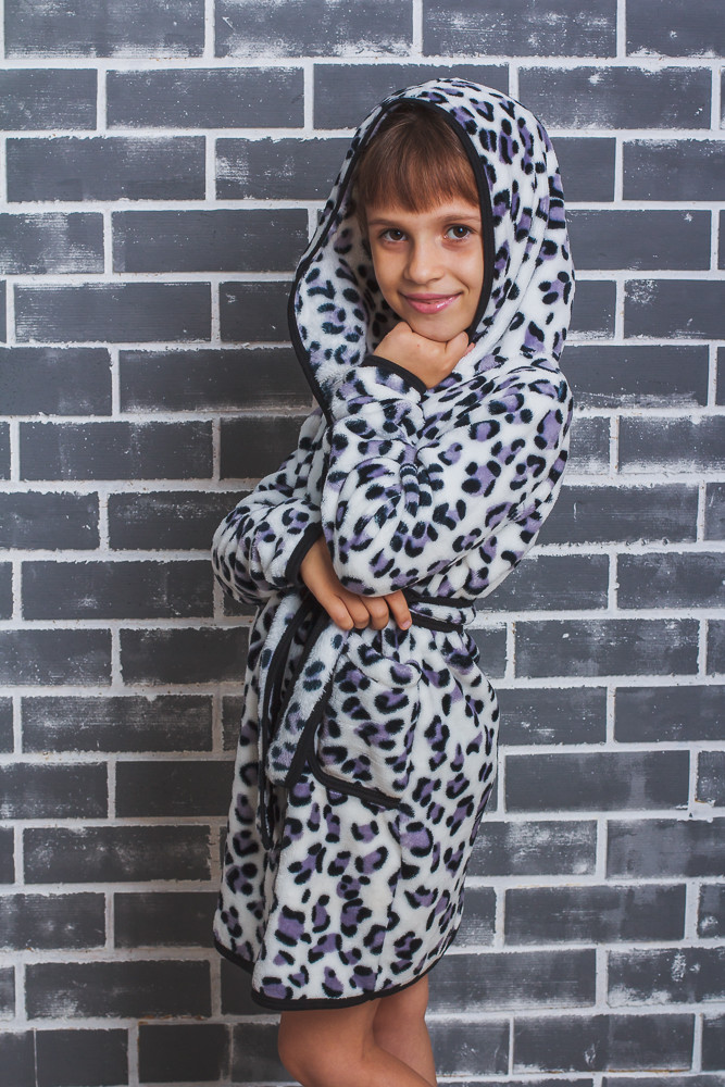 Халат  махровый детский леопардовый 01309 в интернет-магазине