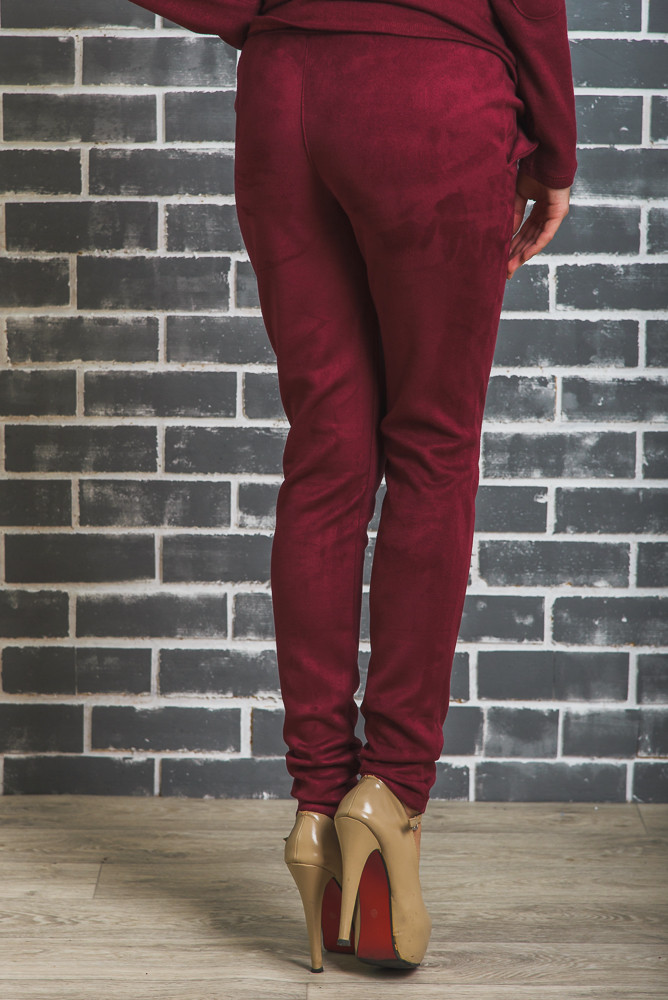Стильные замшевые брюки бордо 01349 в интернет-магазине