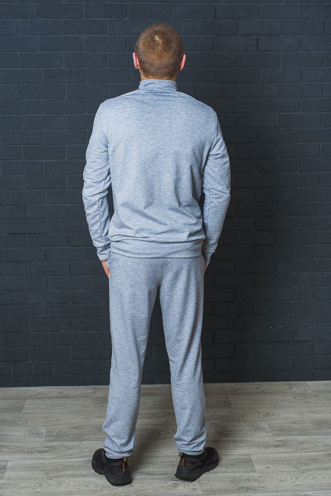 Спортивный мужской костюм  светло-серый+синий 01366 оптом