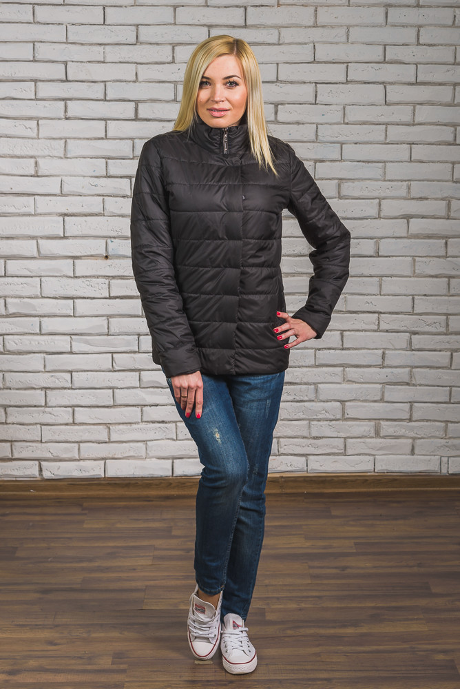Женская куртка на синтепоне черная 165/9 в интернет-магазине