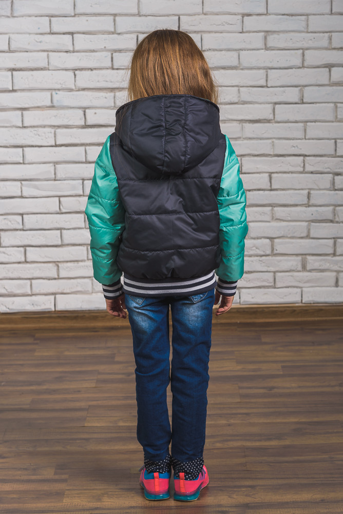 Куртка-бомбер для девочки т. син+мята 162/30 в интернет-магазине