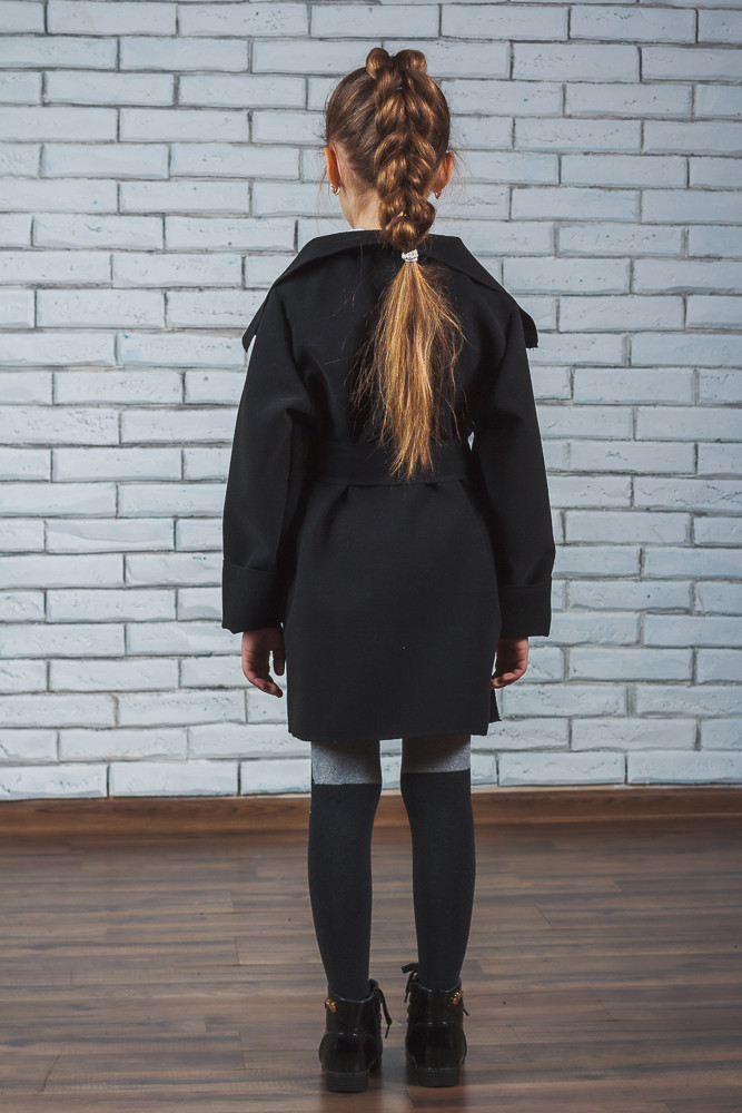 Пальто для девочки кашемировое черное 01508 фото 1