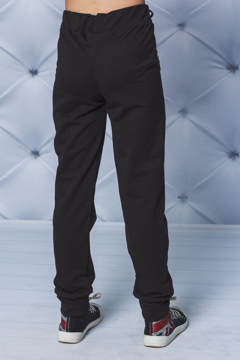 Детские спортивные штаны на манжете черные 01628 в интернет-магазине
