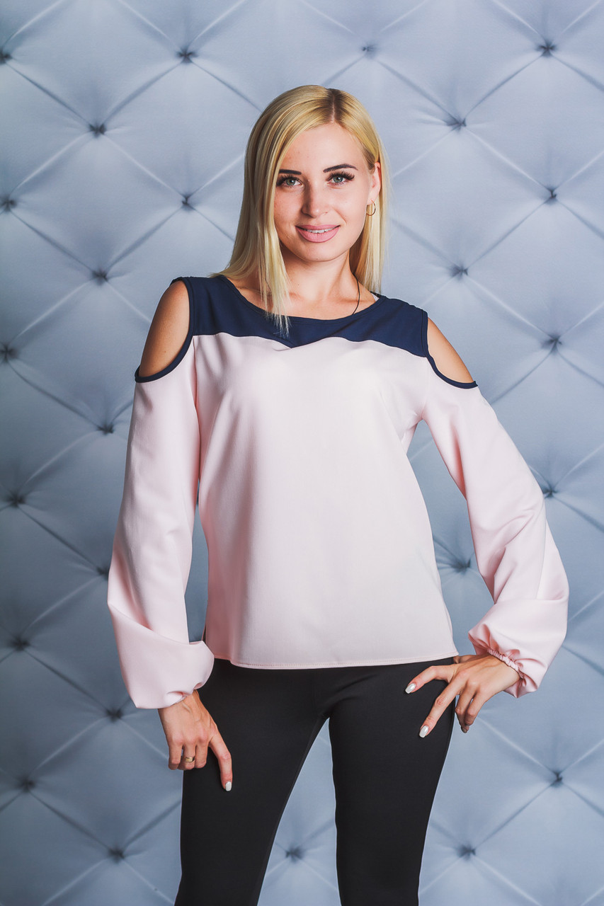 Блуза женская с длинным рукавом персик 01681 в интернет-магазине
