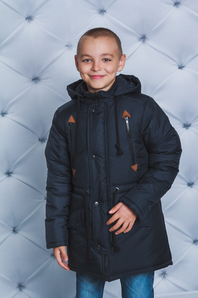 Куртка зимняя для мальчика темно-синяя 180/12 фото