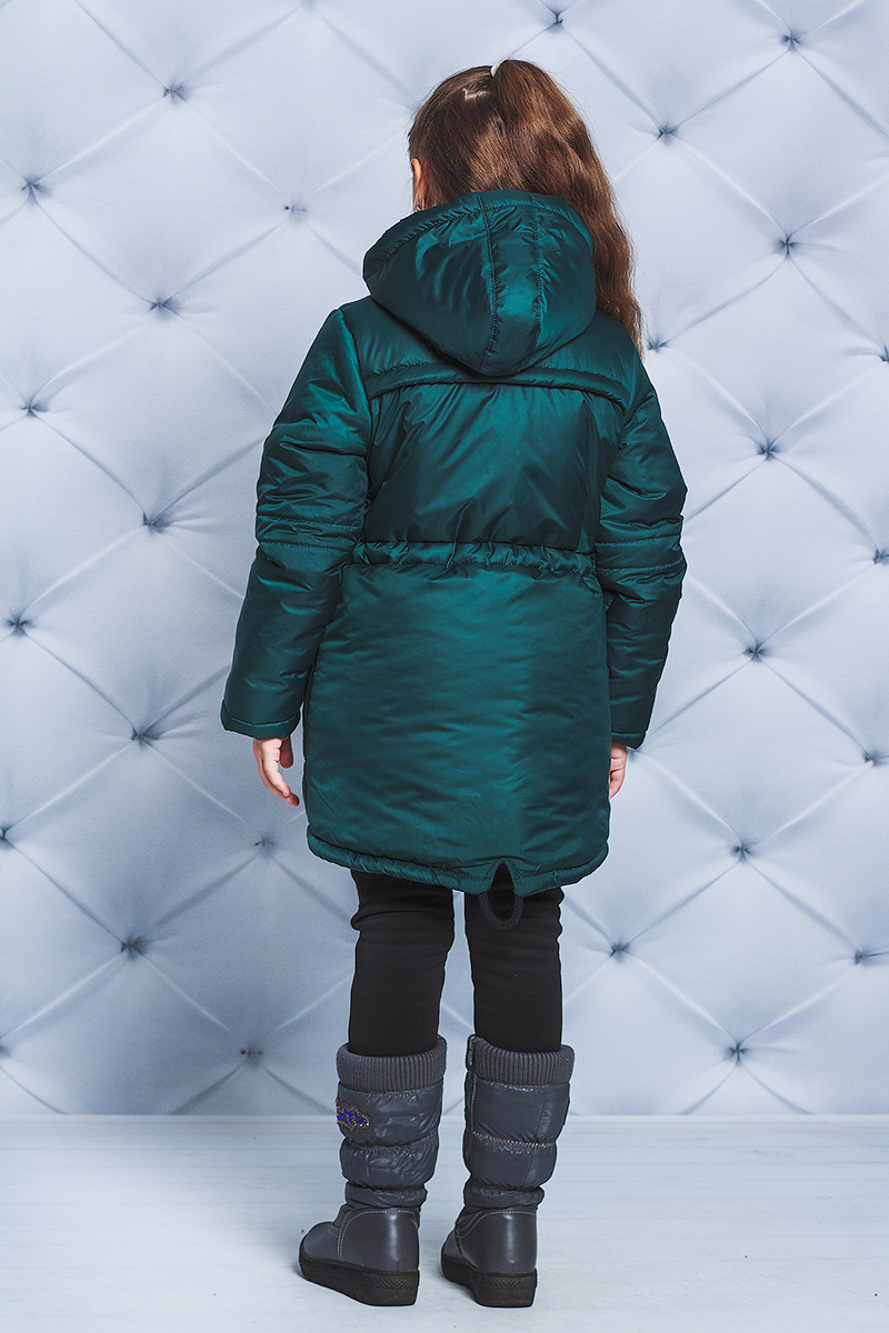 Куртка зимняя для девочки темно-зеленая 193/2 цена