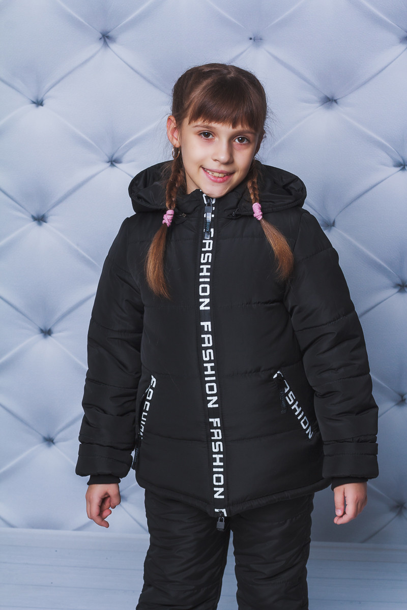 Детский зимний комплект штаны и куртка черный 192/109 фото 1