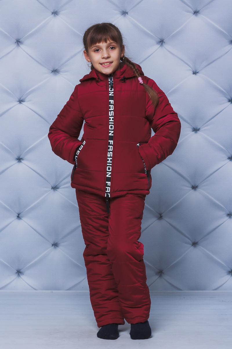 Детский зимний комплект штаны и куртка бордо 192/110 цена