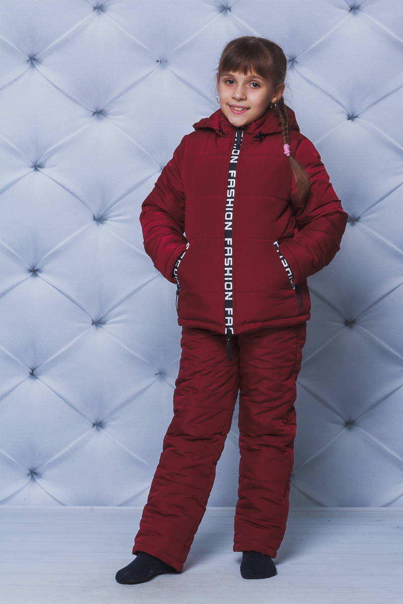 Детский зимний комплект штаны и куртка бордо 192/110 купить
