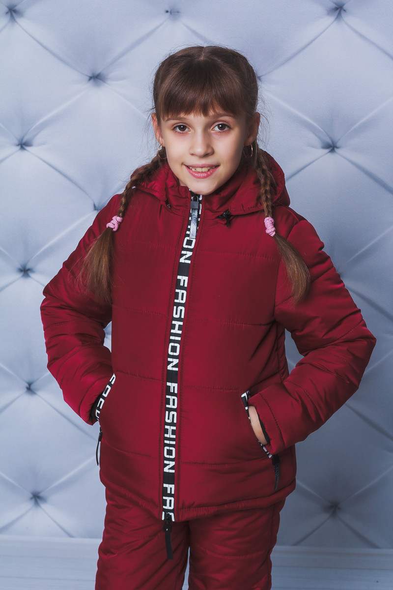 Детский зимний комплект штаны и куртка бордо 192/110 фото 1